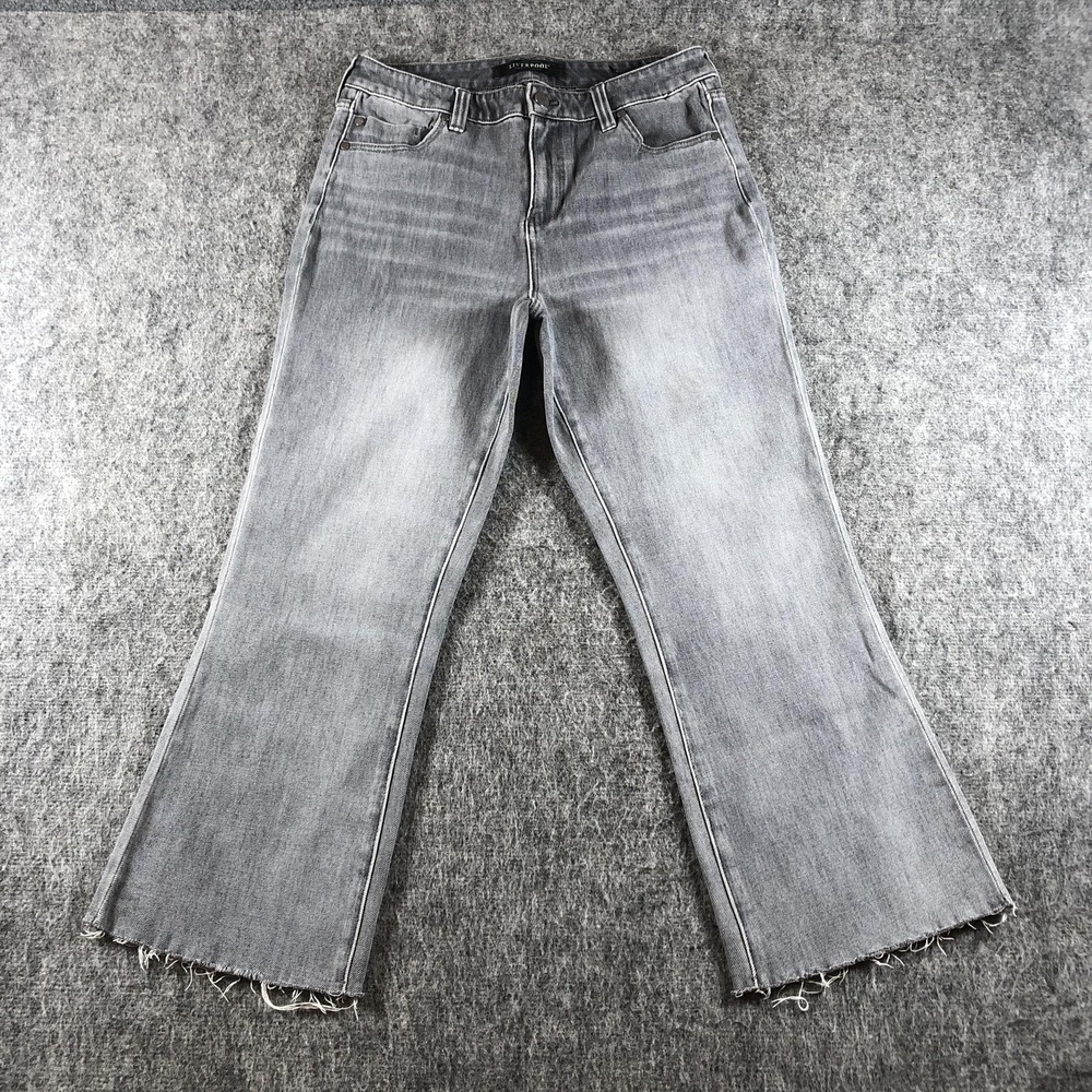 Liverpool Jeans Womens 8/27 Gray High Rise Cropped Raw Hem Stretch